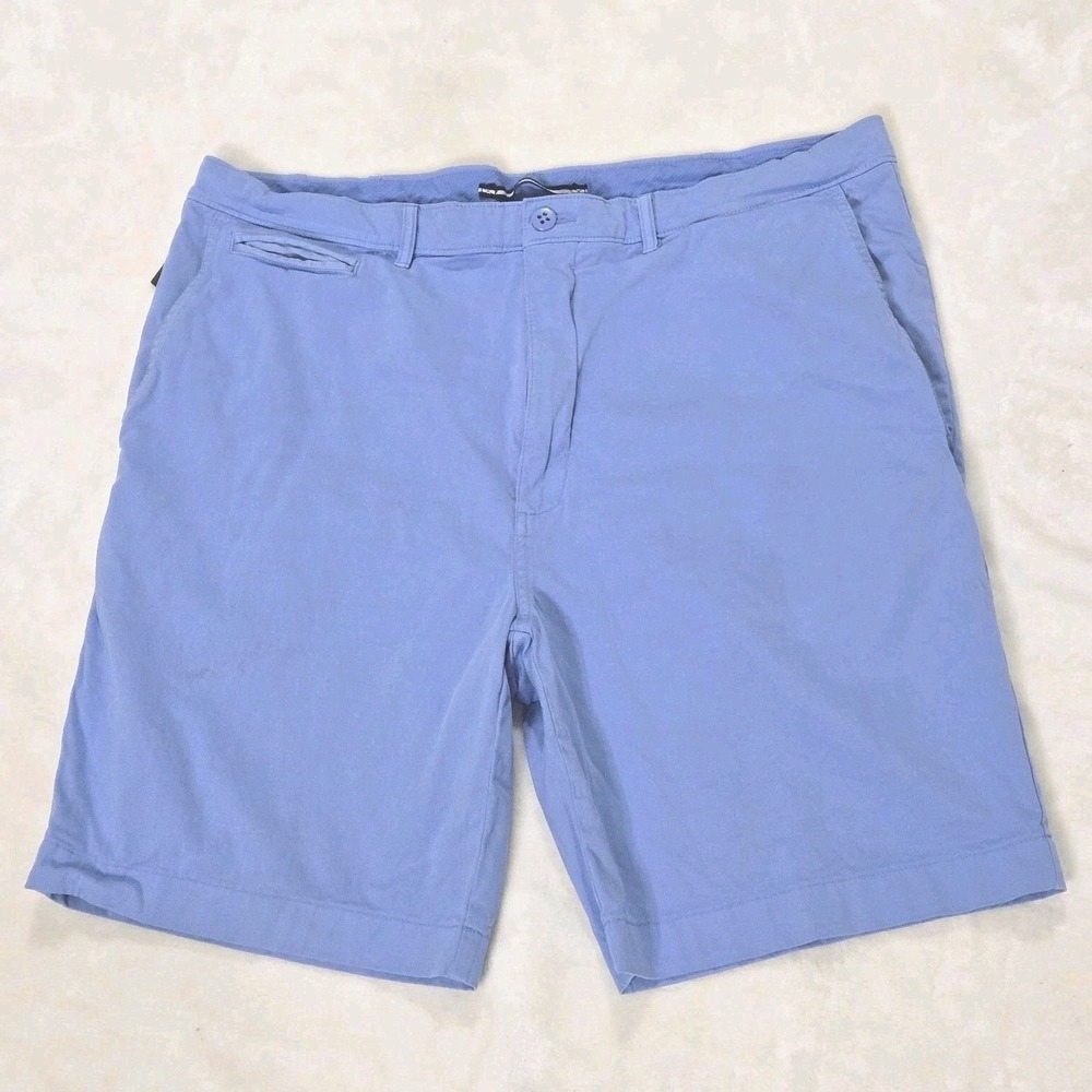 Cremieux Mens Blue Flat Front Chino Shorts Sz 40 Travel Golf Casual Preppy